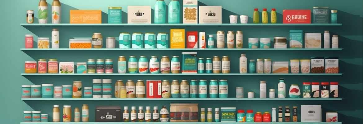 Sales shelf with various products