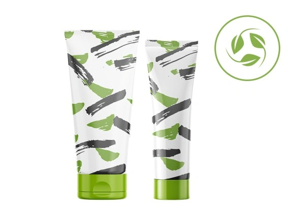 PP tube recyclable with green and white pattern 