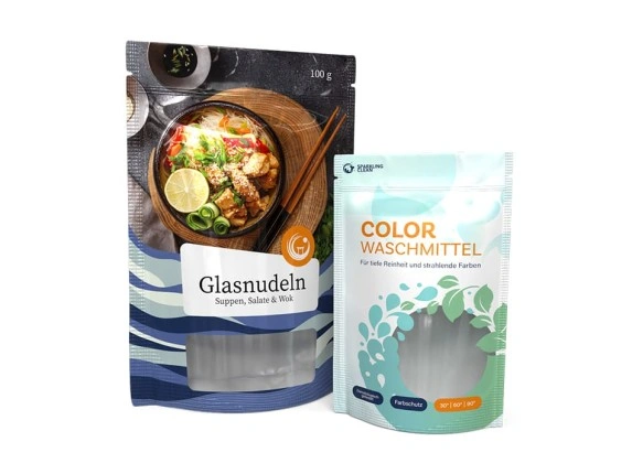 bedruckte Standbodenbeutel mit Fenster und Zipper