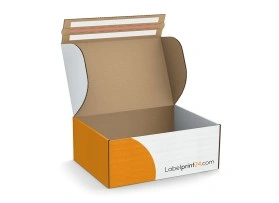 Hinged lid box with adhesive strip - FEFCO 0885