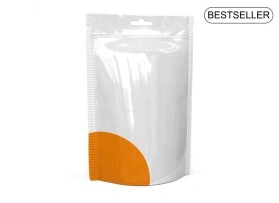 Doypack Blanc en Plastique avec Zip et Trou Européen