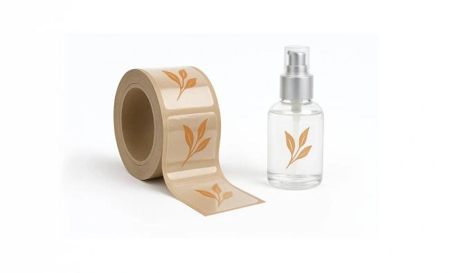 Transparente Kosmetiketiketten auf Rolle