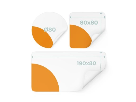 Bedruckte Aufkleber in verschiedenen Formen