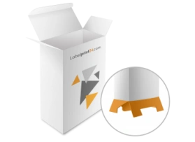 Printed folding box with snap lock base