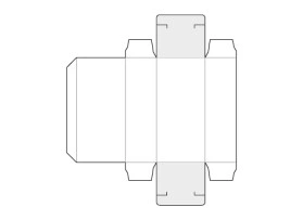 Boîte en carton avec languette d'insertion - languette opposée, en miroir
