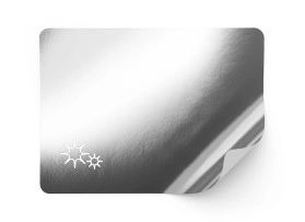 Metallised labels unprinted