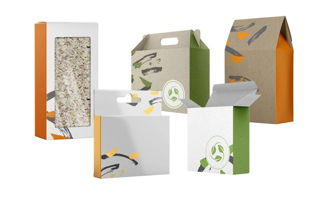 Weiße Faltschachteln