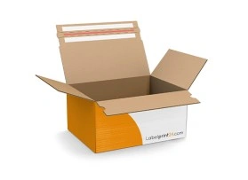 Versand-Aufrichtekarton mit Klebestreifen