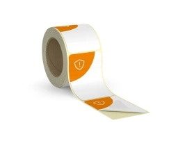 Security PET film, void text, white, transparent