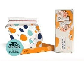 Bedruckte Klappdeckelschachtel mit Klebestreifen