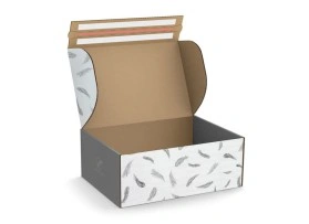 Klappdeckelschachtel mit Klebestreifen vollflächig bedruckt