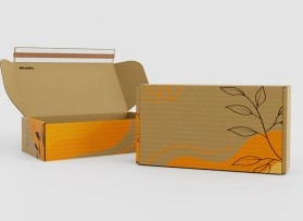 Klappdeckelschachtel mit Klebestreifen vollflächig bedruckt