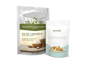 Packaging pâtes, riz, quinoa, légumineuses