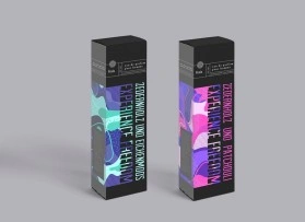 Bo&icirc;te pliante noire imprim&eacute;e pour des flacons de parfum