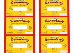 Labels with a DIN A4 format with honey