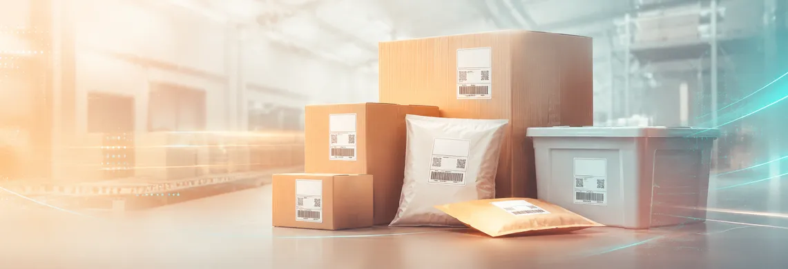 Etiketten auf Verpackungen in der Logistik