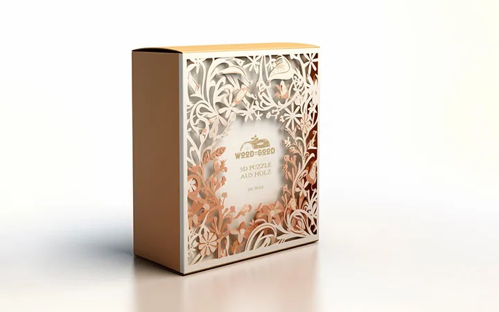 Boîte pliante avec découpe laser