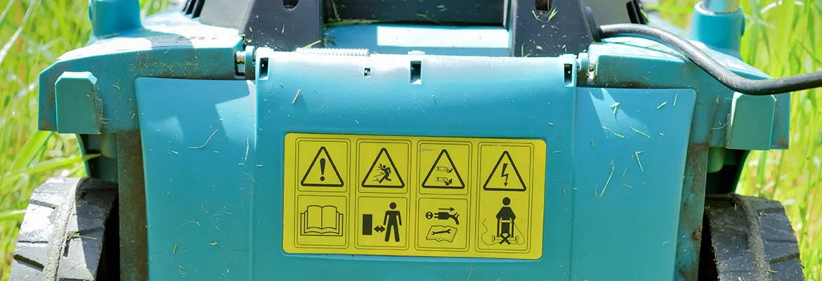 PET label on lawn mower