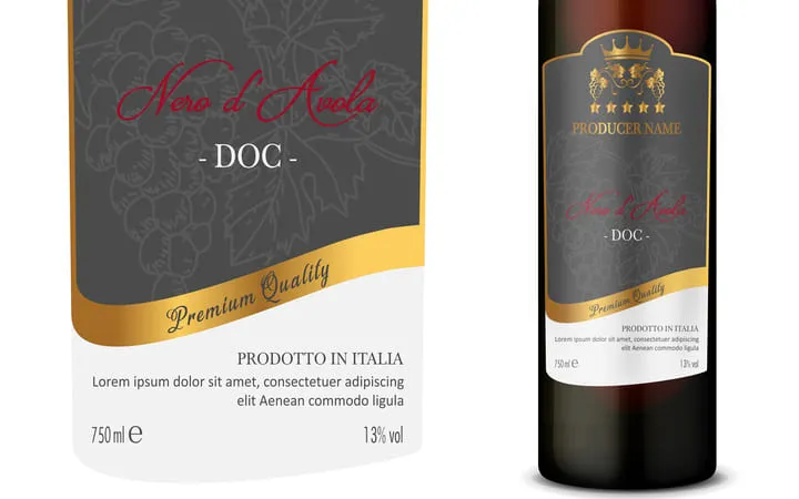 Weinflasche mit Etikett