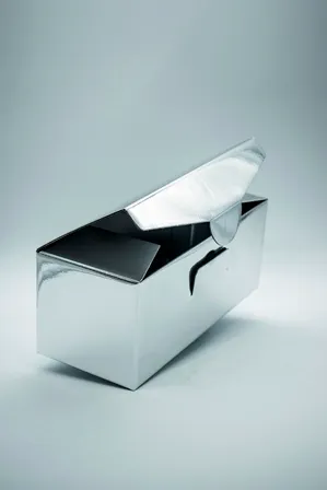 Scatola pieghevole con patta di sicurezza in argento Faltschachtel mit Sicherheitslasche in Silber