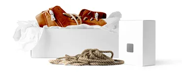 Weißer Karton für Schuhe und mehr