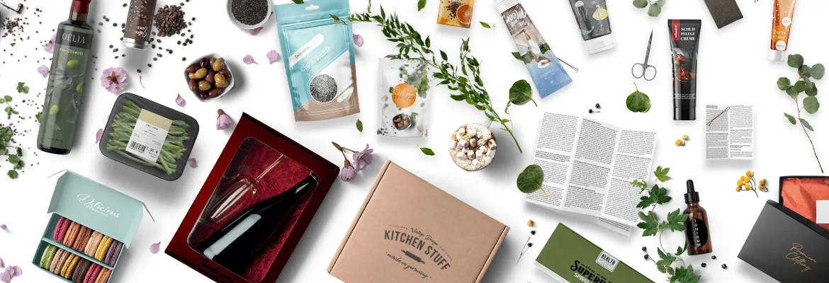 diversi prodotti di imballaggio