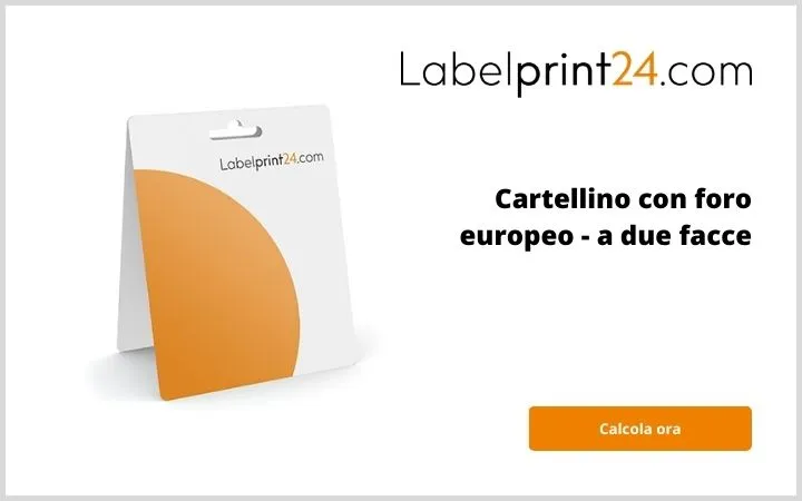  Cartellini con foro europeo - a due facce