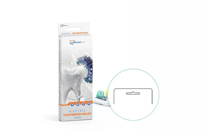 Scatola con foro europeo per ricambi spazzolino elettrico