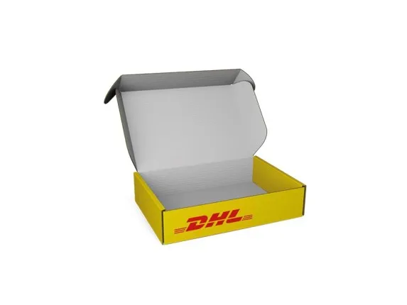 Vollflächig bedruckter DHL Karton