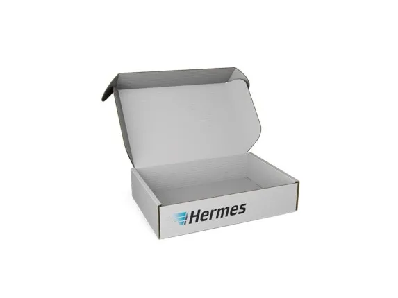 vollflächig bedrucker Hermes Karton
