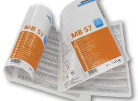 Booklet label mit Grifflasche