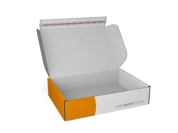 Hinged-lid box with adhesive strip - Large letter boxes, maxi letter boxes, DHL