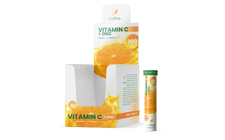 Thekendisplay für Vitamintabletten