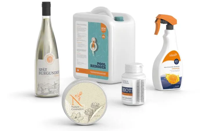 booklet labels on different products