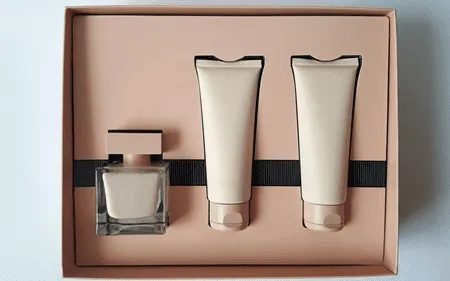 Kosmetikprodukte in Faltschachtel 