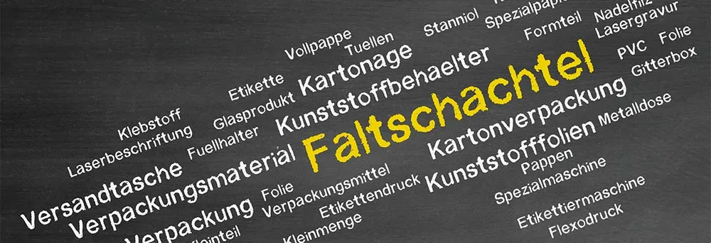 Faltschachtel als Wort 