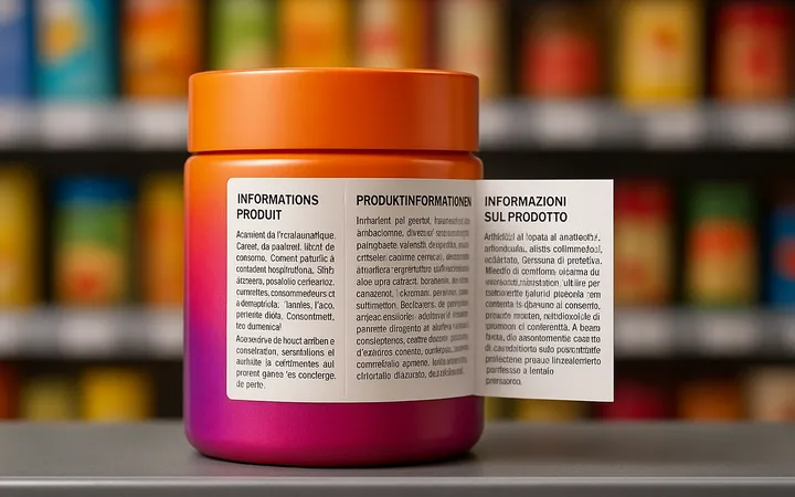 Multipage Label on cosmetic product
