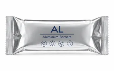 Flowpack mit Aluminium-Barriere