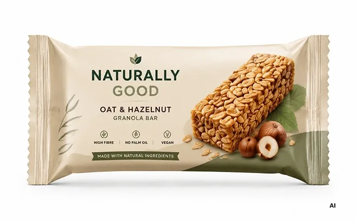 Oat Bar in Flowpack verpackt