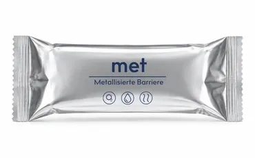 Flowpack mit metallsierter Barriere
