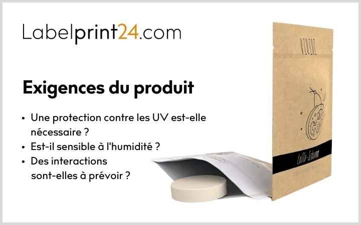 Exigences du produit emballage en sachets souples