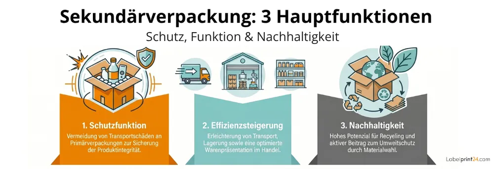 Sekundärverpackung: 3 Hauptfunktionen Sekundärverpackung: 3 Hauptfunktionen