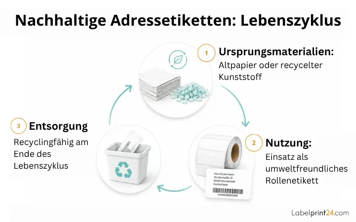 Nachhaltige Adressetiketten: Lebenszyklus