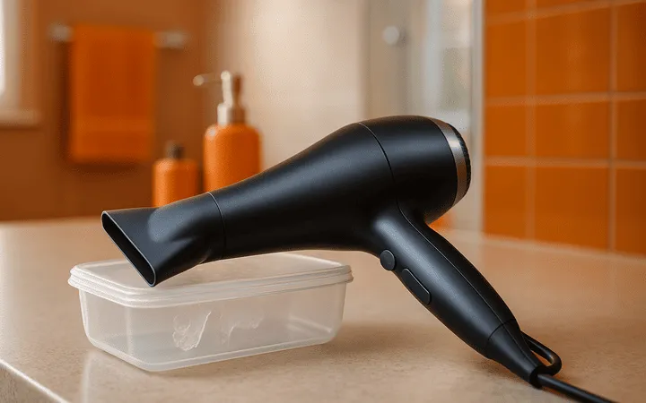 Rimuovere le etichette con il phon