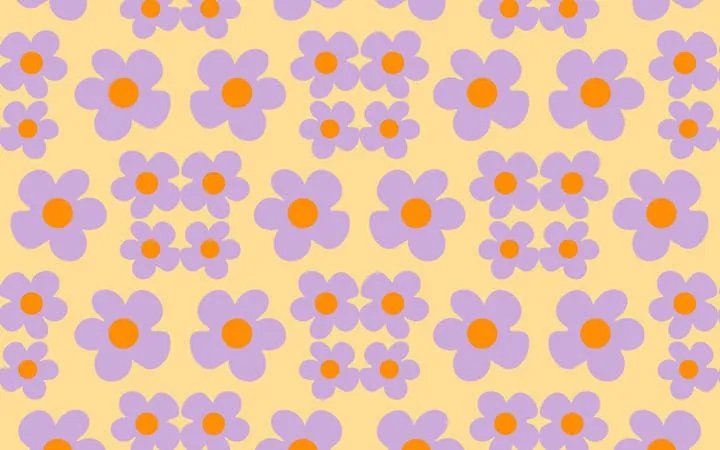 Bunte Blumen im 70er Stil