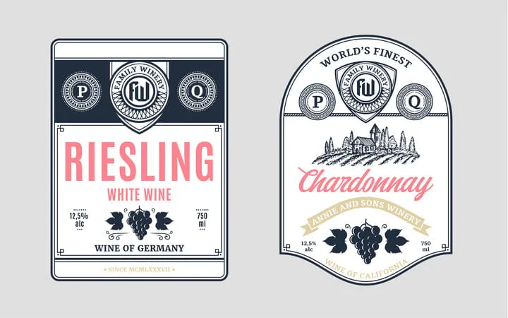 Etiketten im Retro Design 