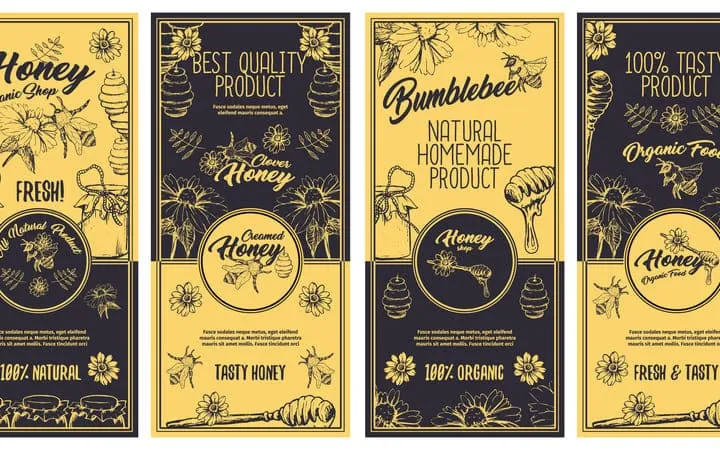 Rechteckiges Honigetikett Rechteckiges Honigetikett