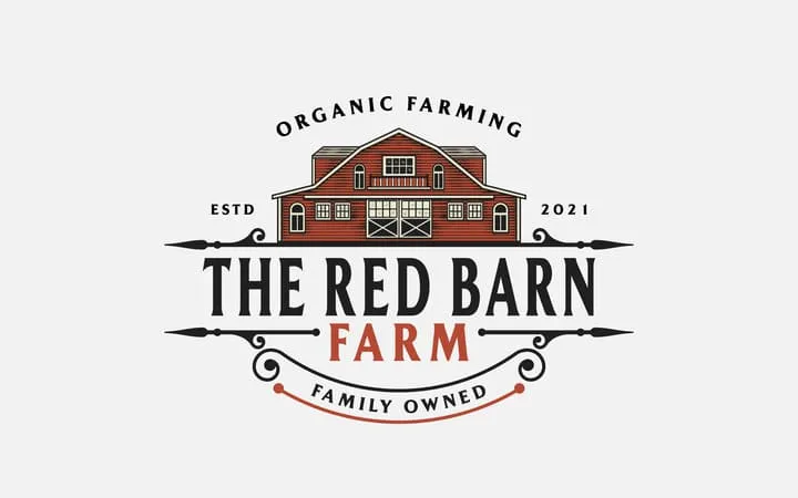 Firmengebäude auf Etikett Firmengebäude auf Etikett