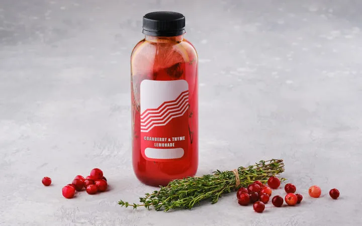 Flasche mit Laseretikett