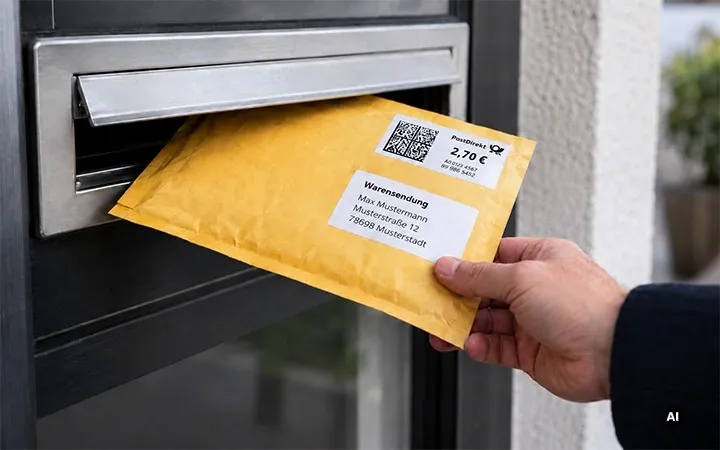 Warensendung Einwurf in den Briefkasten Warensendung Einwurf in den Briefkasten